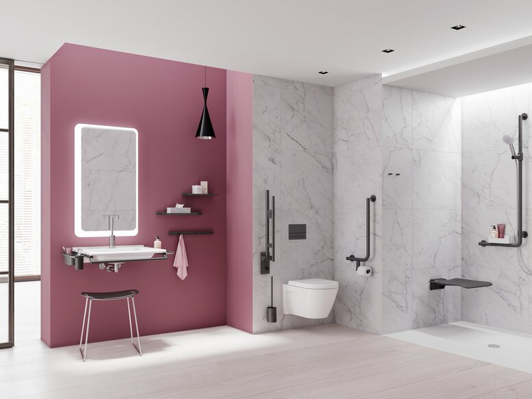 HEWI Bathroom System 900 Barrier-free hotel room