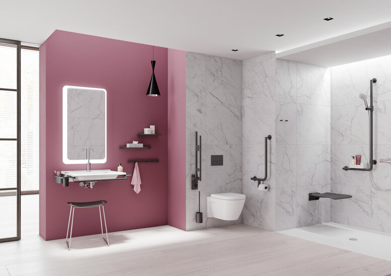 HEWI Bathroom System 900 Barrier-free hotel room