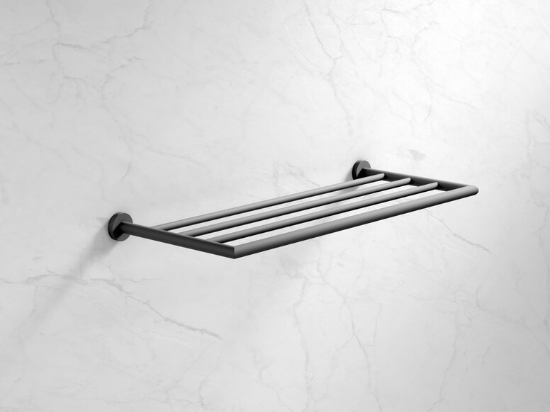 HEWI shelf in black Shelf for the shower in the colour black