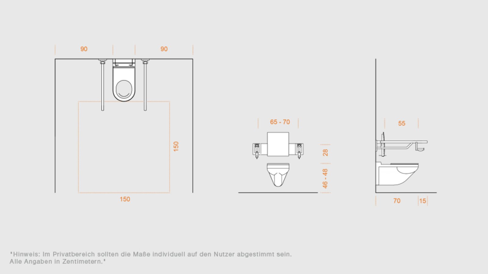 HEWI Planning aid - WC Planning aid for the WC