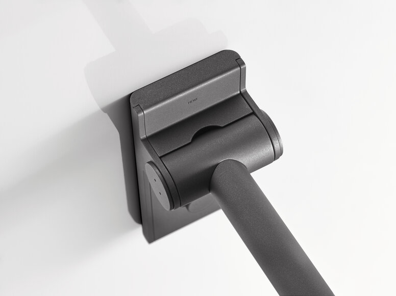 HEWI folding support handle in System 900 Hinged support rail