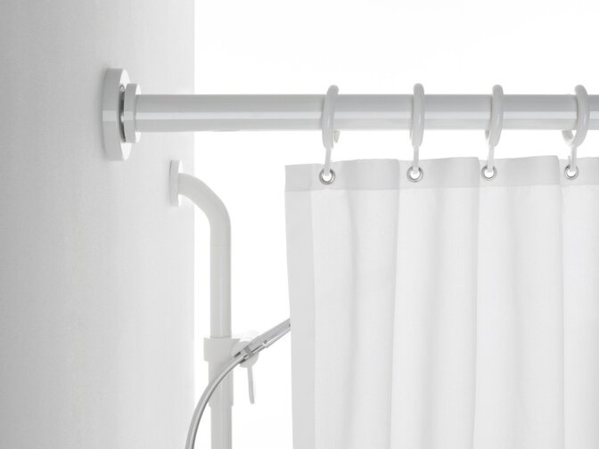 HEWI suicide-preventing shower rail and shower curtain Suicide-preventing shower rail and shower curtain