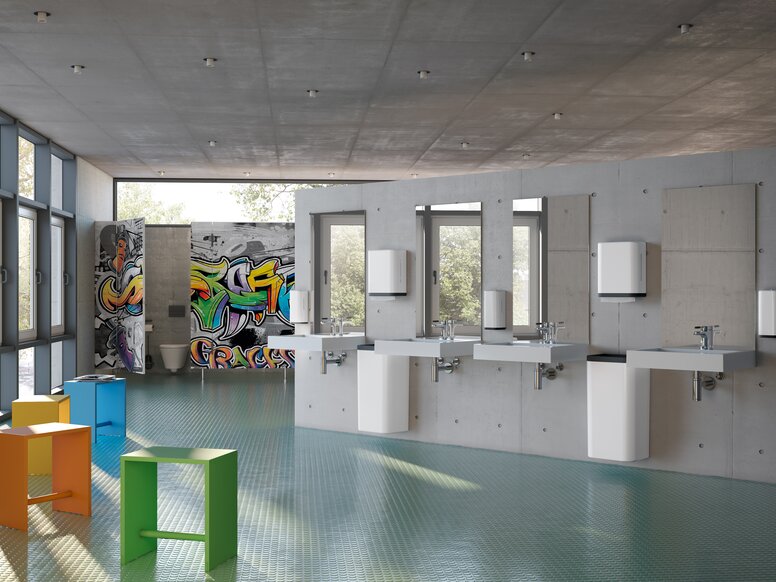 HEWI School WC anthracite matt Colourful school WC in matt anthracite