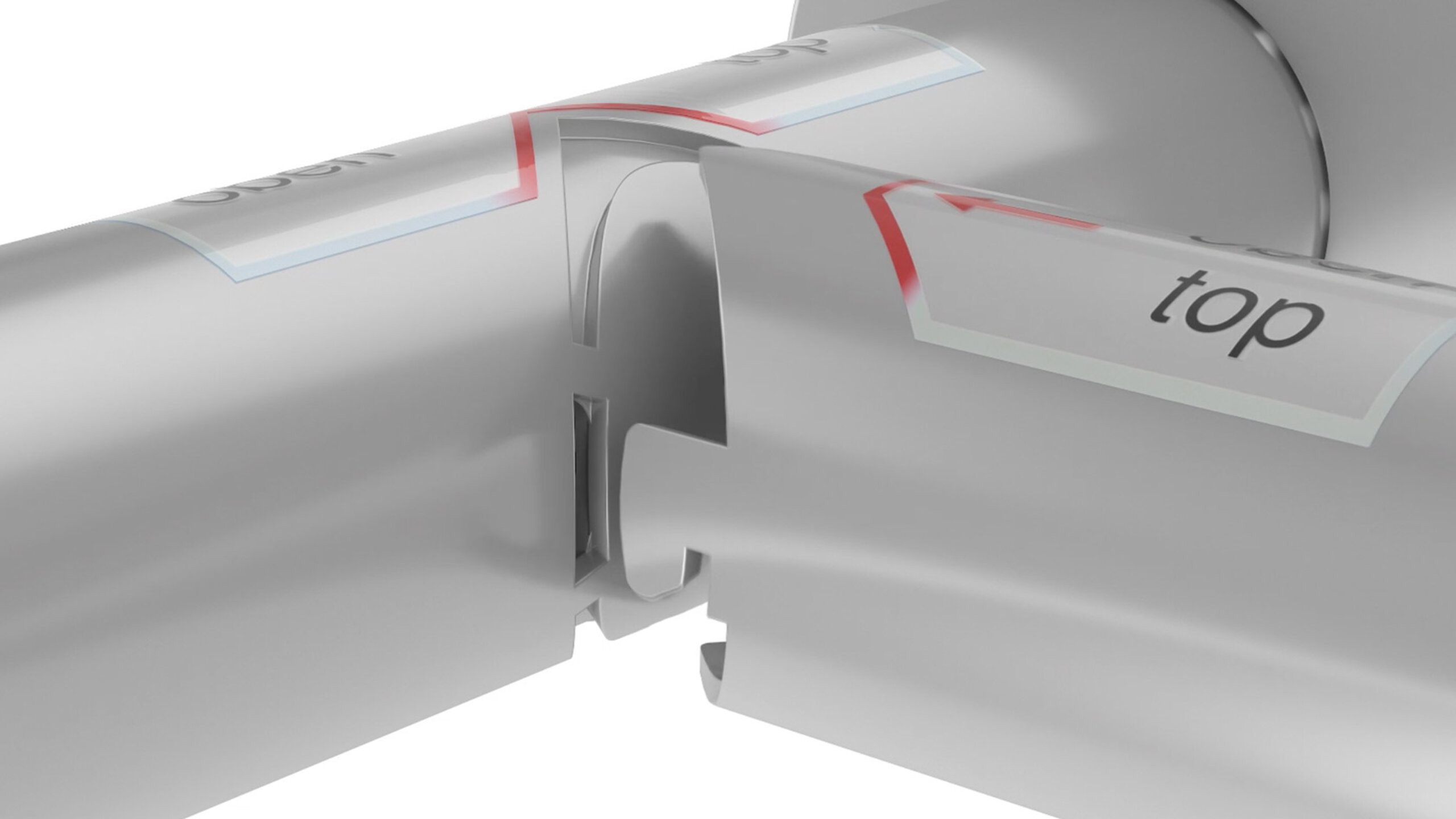 HEWI System 900 Innovative plug-in latch connection Connection of two shower handrails